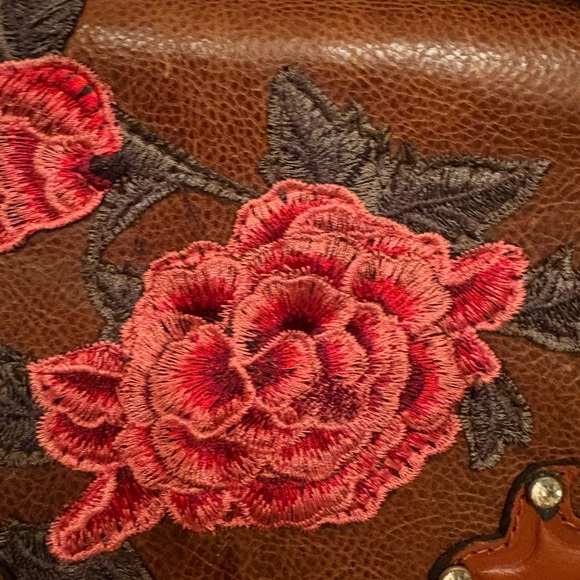 Patricia Nash Brown and Orange Floral Crossbody Bag - Picture 2 of 5